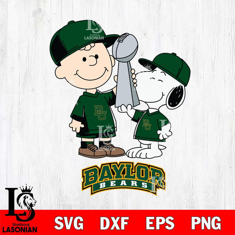 Baylor Bears Charlie Brown and Snoopy Champions Svg Eps Dxf Png File, NCAA svg , Digital Download , Instant Download, Cricut File
