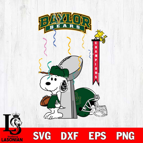 Baylor Bears Charlie Brown and Snoopy Super Bowl Svg Eps Dxf Png File, NCAA svg , Digital Download , Instant Download, Cricut File
