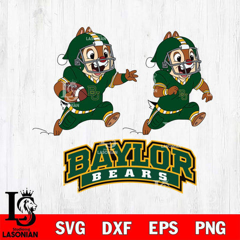 Baylor Bears Chip & Dale Football Cricut,Christmas SVG DXF EPS PNG FILE, NCAA Digital Download,Instant Download, Silhouette