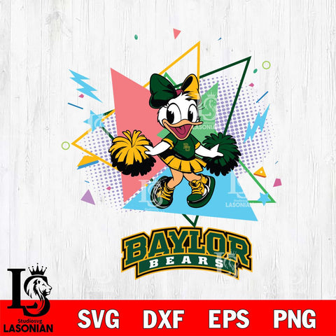 Baylor Bears Cute Daisy Duck Cheerleader SVG DXF EPS PNG FILE, NCAA File Cut,Digital Download,Instant Download