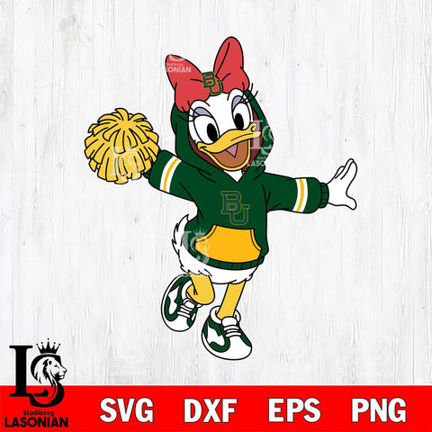 Baylor Bears Daisy Duck Cheerleader Christmas File Cut, NCAA SVG DXF EPS PNG FILE, Digital Download , Criucut , Silhouette