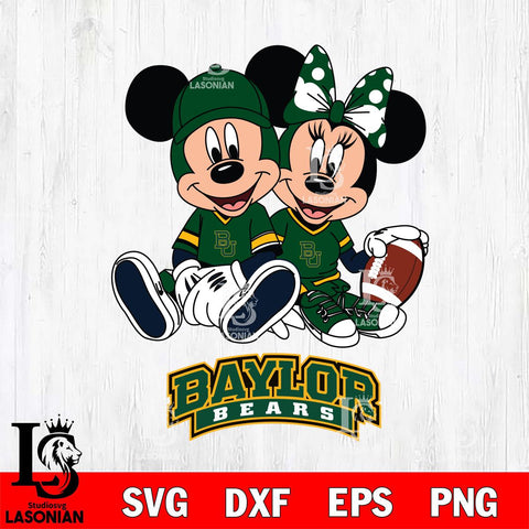 Baylor Bears Disney Mickey And Minnie Football Svg Eps Dxf Png File, NCAA svg , Digital Download , Instant Download, Cricut File