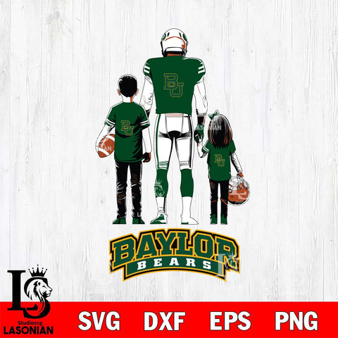 Baylor Bears Father And Child Football SVG DXF EPS PNG FILE,NCAA SVG, Father day Digital Download,Instant Download, Silhouette