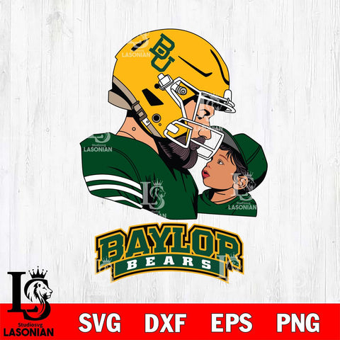 Baylor Bears Father And Child Rugby SVG DXF EPS PNG FILE,NCAA SVG, Father day Digital Download,Instant Download, Silhouette