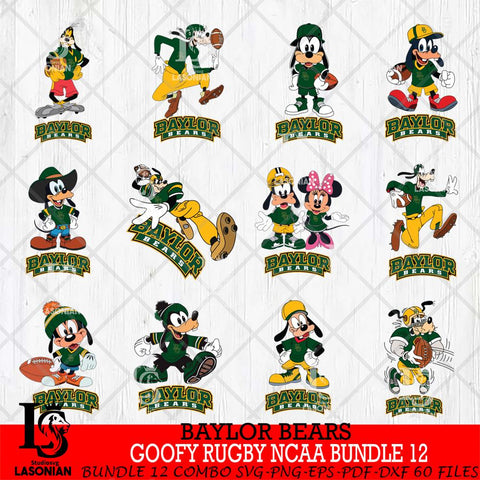Baylor Bears Goofy Rugby Disney NCAA Bundle 12 SVG DXF EPS PNG FILE,NCAA bundle svg ,Football Digital Download,Instant Download, Silhouette