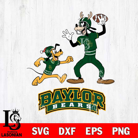 Baylor Bears Goofy & Pluto Football Cricut,Christmas SVG DXF EPS PNG FILE, NCAA Digital Download,Instant Download, Silhouette