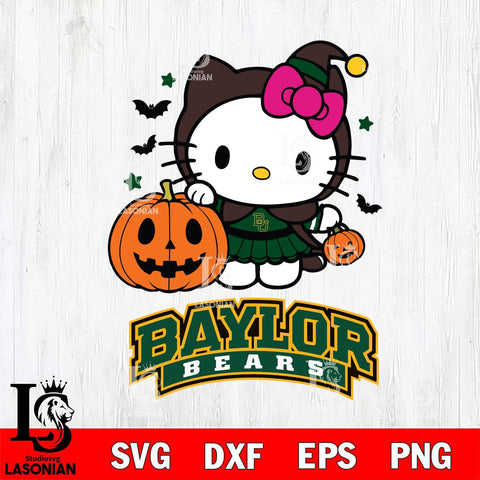 Baylor Bears Hello Kitty Horror 1 Svg Eps Dxf Png File, Digital Download