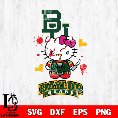 Baylor Bears Hello Kitty Horror 2 Svg Eps Dxf Png File, Digital Download