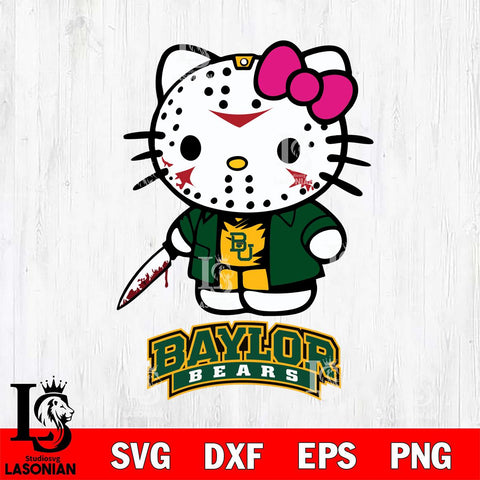 Baylor Bears Hello Kitty Horror 3 Svg Eps Dxf Png File, Digital Download