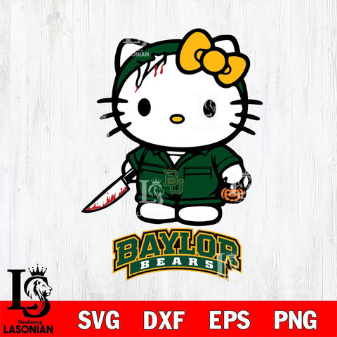 Baylor Bears Hello Kitty Horror 5 Svg Eps Dxf Png File, Digital Download