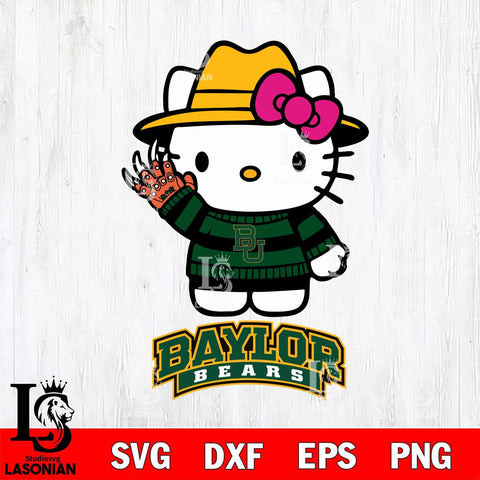 Baylor Bears Hello Kitty Horror 6 Svg Eps Dxf Png File, Digital Download