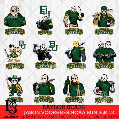 Baylor Bears Jason Voorhees NCAA Bundle 12 SVG Svg Eps Dxf Png File, Digital Download
