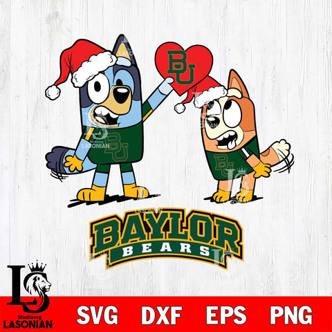Baylor Bears Love Bluey Christmas Svg Eps Dxf Png File, Digital Download