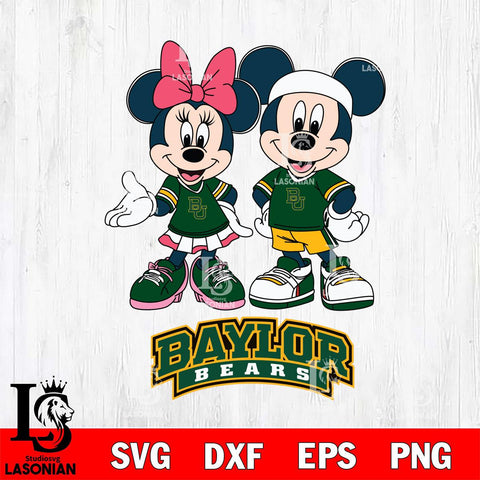 Baylor Bears Mickey And Minnie Football Svg Eps Dxf Png File, NCAA svg , Digital Download , Instant Download, Cricut File
