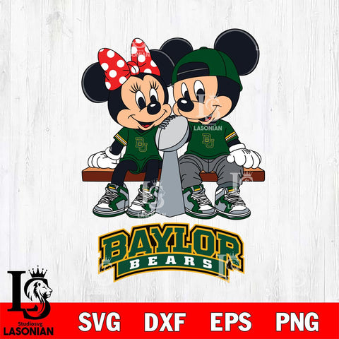 Baylor Bears Mickey And Minnie Football Champions Svg Eps Dxf Png File, NCAA svg , Digital Download , Instant Download, Cricut File