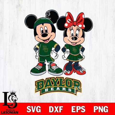 Baylor Bears Mickey And Minnie Rugby Svg Eps Dxf Png File, NCAA svg , Digital Download , Instant Download, Cricut File