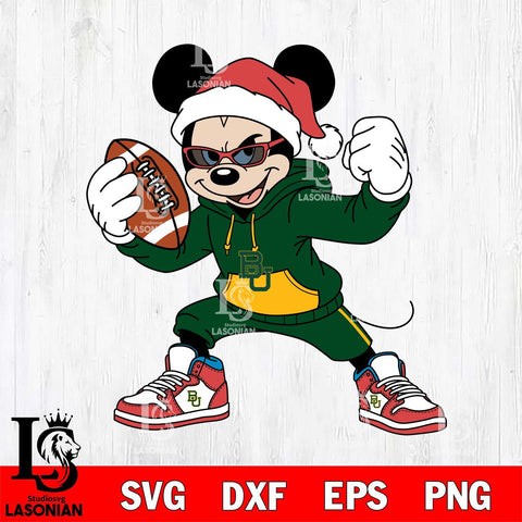 Baylor Bears Mickey Cool Football Christmas File Cut, NCAA SVG DXF EPS PNG FILE, Digital Download , Criucut , Silhouette