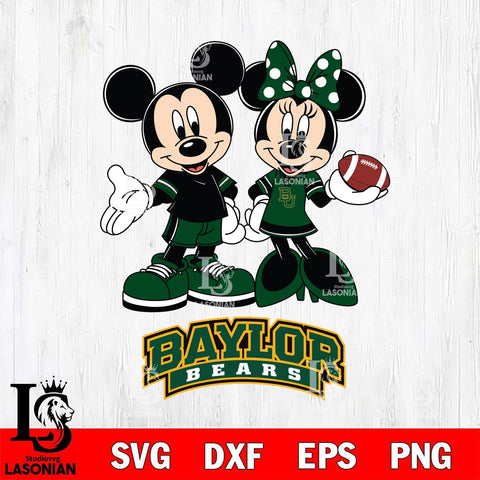 Baylor Bears Mickey Minnie Football Svg Eps Dxf Png File, NCAA svg , Digital Download , Instant Download, Cricut File