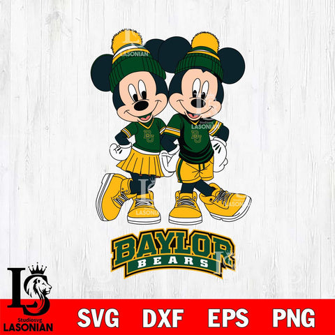 Baylor Bears Mickey Minnie Valentine Football Svg Eps Dxf Png File, NCAA svg , Digital Download , Instant Download, Cricut File