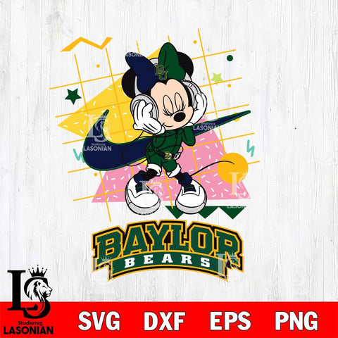 Baylor Bears Minnie Mouse Dancing SVG DXF EPS PNG FILE, NCAA File Cut,Digital Download,Instant Download