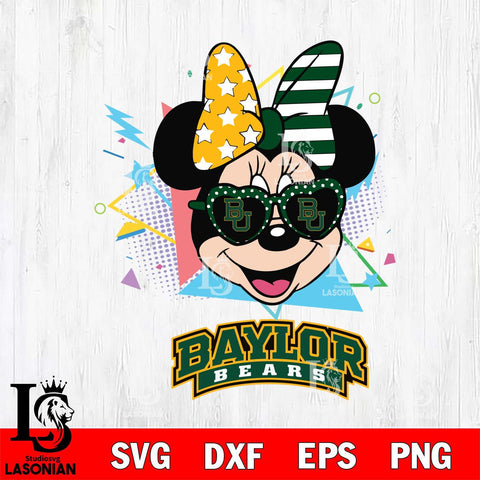Baylor Bears Minnie Mouse Love Sport SVG DXF EPS PNG FILE, NCAA File Cut,Digital Download,Instant Download