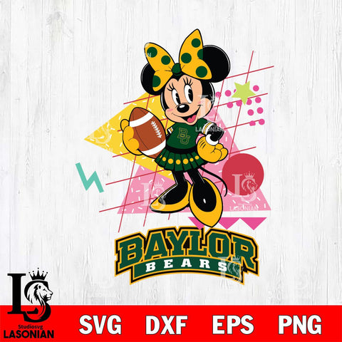 Baylor Bears Minnie Mouse Sport SVG DXF EPS PNG FILE, NCAA File Cut,Digital Download,Instant Download