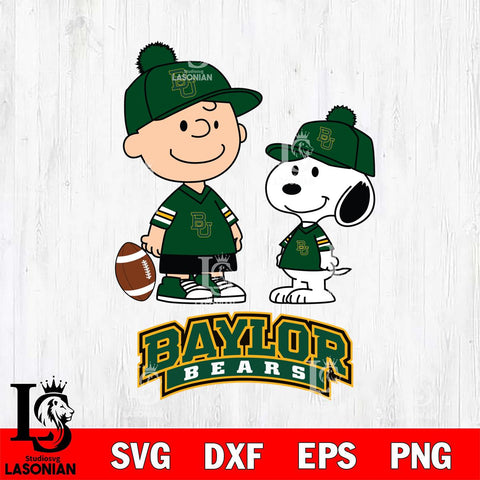 Baylor Bears Peanuts Snoopy Friends Football SVG DXF EPS PNG FILE,Snoopy File Cut, NCAA Digital Download,Instant Download,Christmas Silhouette