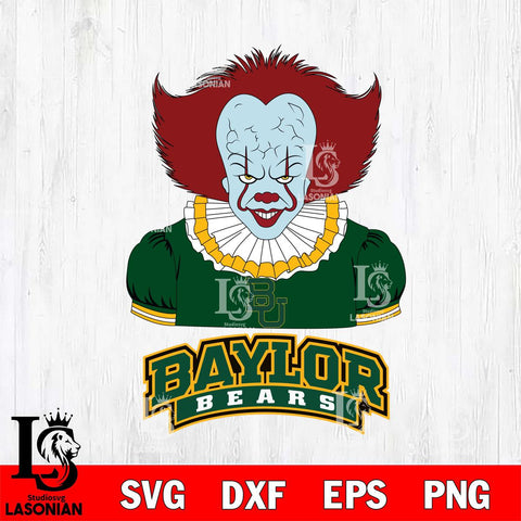 Baylor Bears Pennywise Horror Sport 5 Svg Eps Dxf Png File, Digital Download