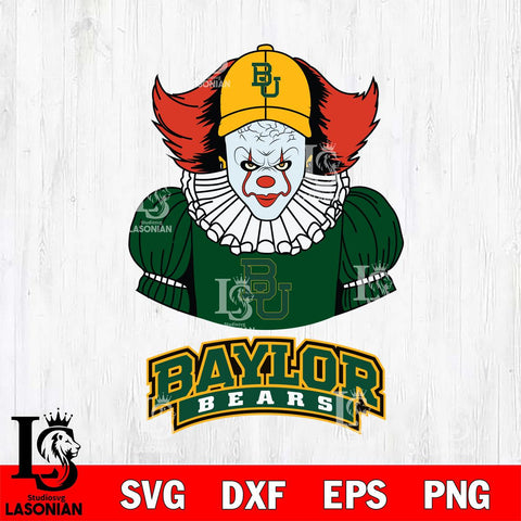 Baylor Bears Pennywise Horror Sport 7 Svg Eps Dxf Png File, Digital Download