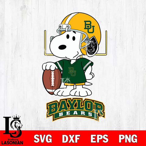 Baylor Bears Snoopy Player Football SVG DXF EPS PNG FILE,Snoopy File Cut, NCAA Digital Download,Instant Download,Christmas Silhouette