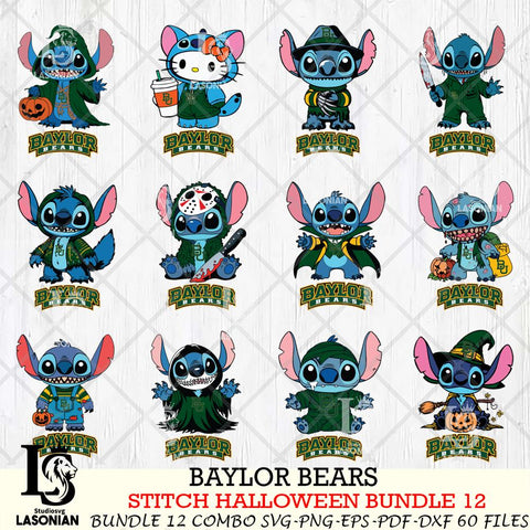 Baylor Bears Stitch Horror Bundle 12 SVG Svg Eps Dxf Png File, NCAA svg, Digital Download, Instant Download