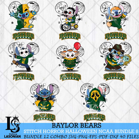 Baylor Bears Stitch Horror Halloween Bundle NCAA Svg Eps Dxf Png File, Digital Download, Instant Download