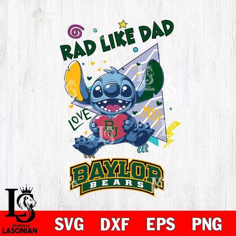 Baylor Bears Stitch Love Rad Like Dad SVG DXF EPS PNG FILE, NCAA File Cut,Digital Download,Instant Download