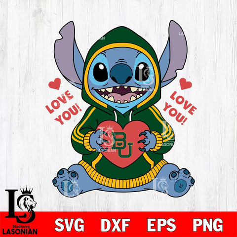 Baylor Bears Stitch Love You File Cut, NCAA SVG DXF EPS PNG FILE, Digital Download , Criucut , Silhouette