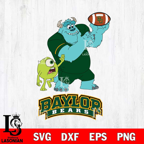 Baylor Bears Sully & Mike Football Cricut,Christmas SVG DXF EPS PNG FILE, NCAA Digital Download,Instant Download, Silhouette