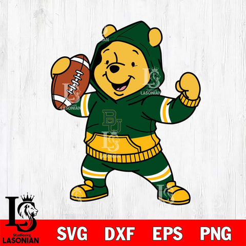 Baylor Bears Winnie The Pooh Disney Football Christmas File Cut, NCAA SVG DXF EPS PNG FILE, Digital Download , Criucut , Silhouette