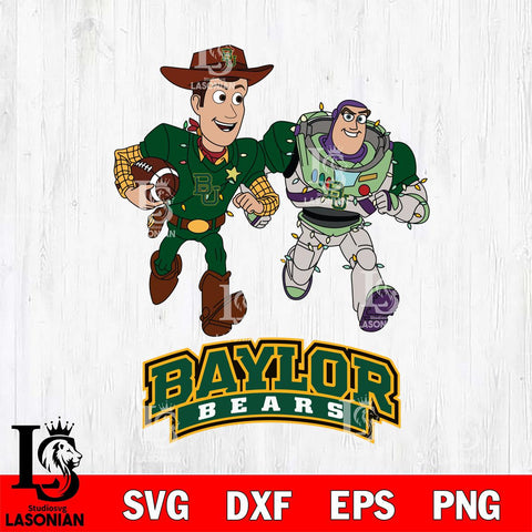 Baylor Bears Woody & Buzz Lightyear Football Cricut,Christmas SVG DXF EPS PNG FILE, NCAA Digital Download,Instant Download, Silhouette
