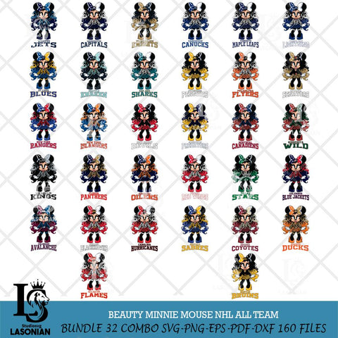 Beauty Minnie Mouse NHL Svg Eps Dxf Png File, Digital Download, Instant Download