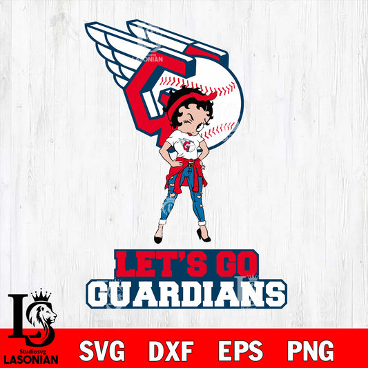 Betty Boop Let’s Go Guardians light  svg eps dxf png file, Digital Download