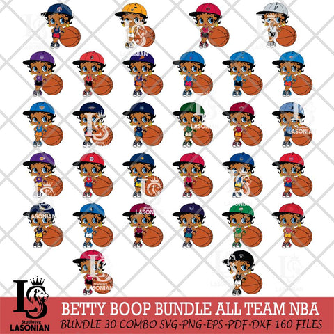 Betty Boop NBA 10 NBA ALL TEAM Svg Eps Dxf Png File,Bundle NBA svg, Digital Download, Instant Download