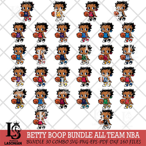 Betty Boop NBA 4 NBA ALL TEAM Svg Eps Dxf Png File,Bundle NBA svg, Digital Download, Instant Download