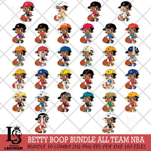 Betty Boop NBA 5 NBA ALL TEAM Svg Eps Dxf Png File,Bundle NBA svg, Digital Download, Instant Download