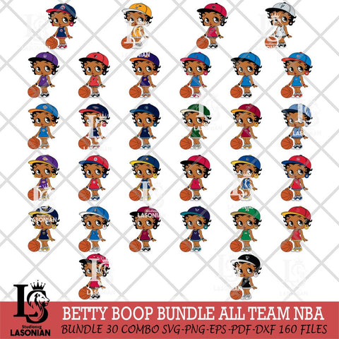 Betty Boop NBA 6 NBA ALL TEAM Svg Eps Dxf Png File,Bundle NBA svg, Digital Download, Instant Download