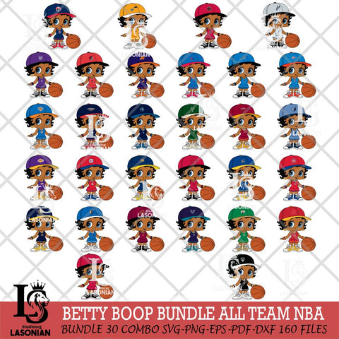 Betty Boop NBA 9 NBA ALL TEAM Svg Eps Dxf Png File,Bundle NBA svg, Digital Download, Instant Download