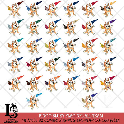 Bingo Bluey Flag NFL Svg Eps Dxf Png File,Bundle NFL Cut Svg Files,Digital File,Sublimation