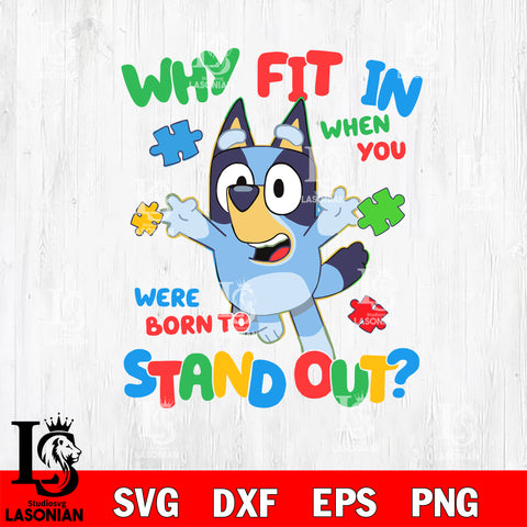 Bluey Autism 13 Svg Eps Dxf Png File, Digital Download, Instant Download