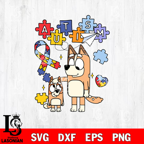 Bluey Autism 6 Svg Eps Dxf Png File, Digital Download, Instant Download