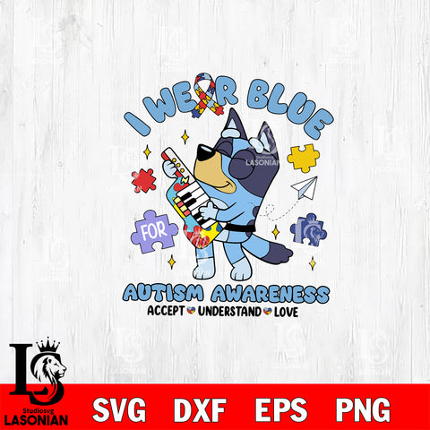 Bluey Autism 8 Svg Eps Dxf Png File, Digital Download, Instant Download