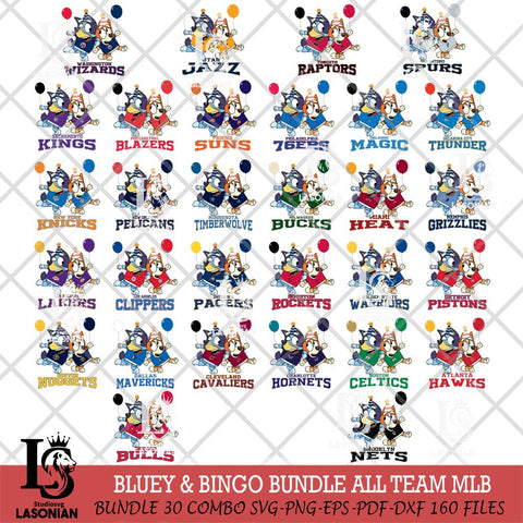 Bluey & Bingo 11 NBA ALL TEAM Svg Eps Dxf Png File, Bundle NBA svg, Digital Download, Instant Download
