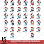 Bluey Cartoon Christmas NFL ALL TEAM Svg Eps Dxf Png File, Digital Download, Instant Download